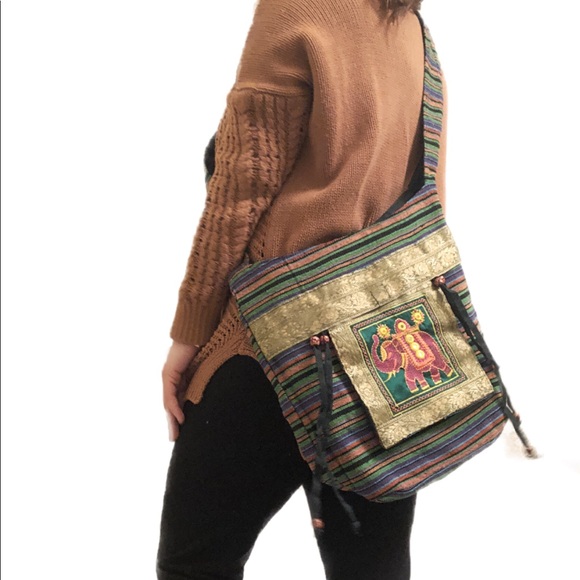Handbags - NWOT Embroidered Indian hippy elephant crossbody